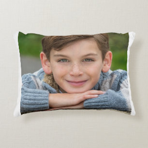 Cojín Decorativo Crea tu propia foto de hijo personalizada doble ca