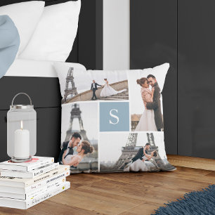 Cojín Decorativo Crea tu propia galería de 5 fotos con monograma