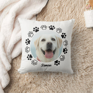 Cojín Decorativo Crea tu propia huella de garra de foto de mascota