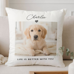 Cojín Decorativo Crea tu propia mascota foto simple script moderno