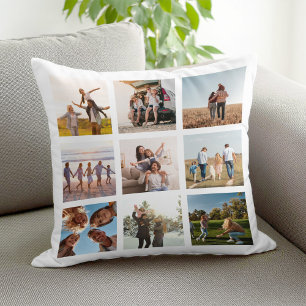 Cojín Decorativo Crea tu propia plaza moderna de 9 Collages de foto