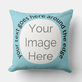 Cojín Decorativo Crea tu propio azul bebé: foto y texto personaliza