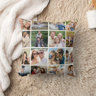 Cojín Decorativo Crea tu propio collage de 16 fotos
