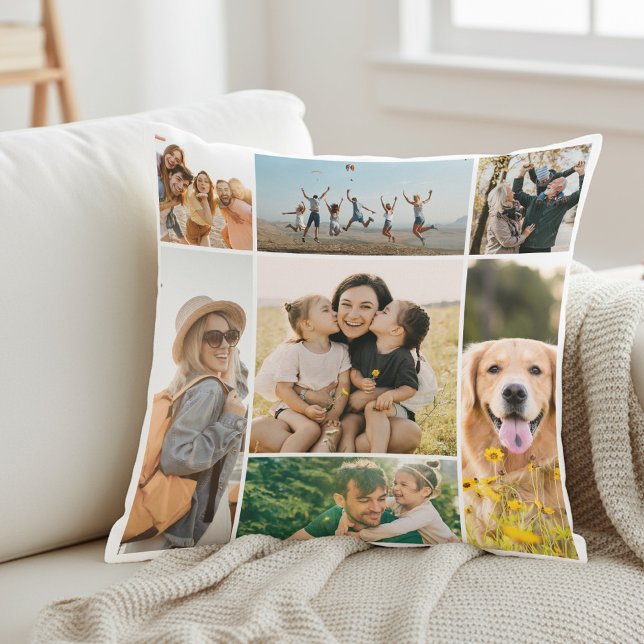 Cojín Decorativo Crea tu propio collage de 7 fotos (Subido por el creador)