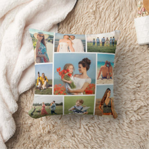 Cojín Decorativo Crea tu propio collage de 9 fotos