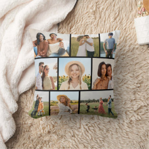 Cojín Decorativo Crea tu propio collage de 9 fotos