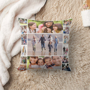 Cojín Decorativo Crea tu propio Collage de fotos 15 imágenes en bla