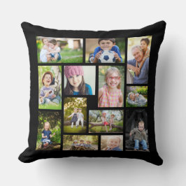 Cojín Decorativo Crea tu propio Collage de fotos blanco negro multi