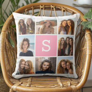 Cojín Decorativo Crea tu propio collage de Instagram con monograma
