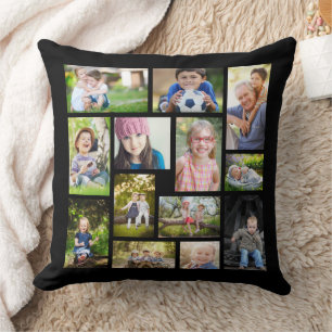 Cojín Decorativo Crea tu propio collage de varias fotos en blanco y