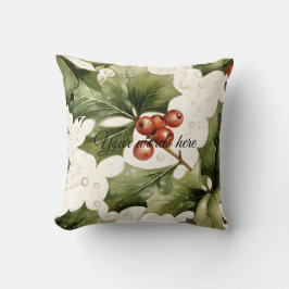 Cojín Decorativo Crea tu propio elegante Holly Victoriano Rojo