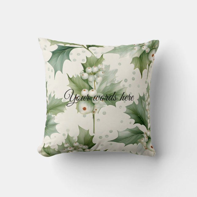 Cojín Decorativo Crea tu propio elegante Mistletoe Blanco (Anverso)