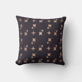 Cojín Decorativo Crea tu Propio Estrellado en Negro y Rosa Dorado