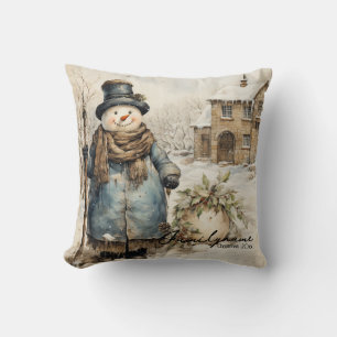 Cojín Decorativo Crea tu propio muñeco de nieve de invierno ruso