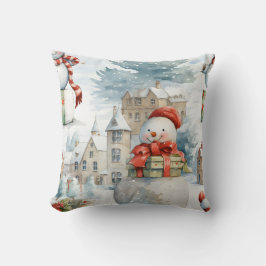 Cojín Decorativo Crea tu propio muñeco de nieve en invierno