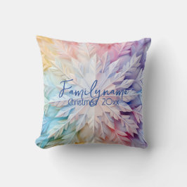 Cojín Decorativo Crea tu propio Navidad arcoiris, copo de nieve