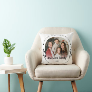 Cojín Decorativo Crea tu propio nombre de familia de foto personali