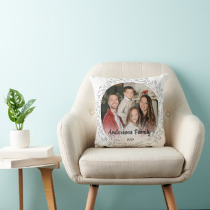 Cojín Decorativo Crea tu propio nombre de familia de foto personali
