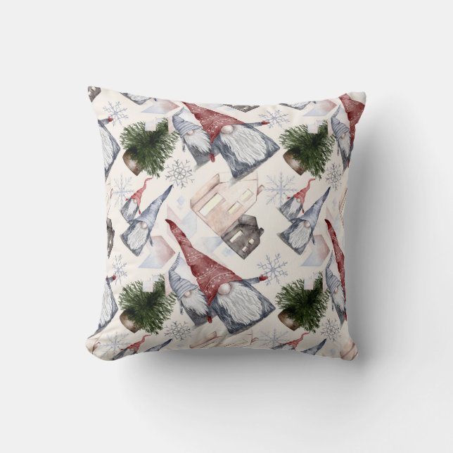 Cojín Decorativo Crea tu propio pueblo de Gnome Red & Gold Hygge (Anverso)