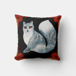 Cojín Decorativo Crea tu propio zorro ártico y copos de nieve