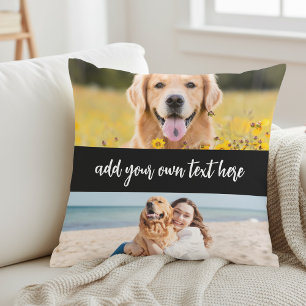 Cojín Decorativo Crea tus propias 4 fotos con texto