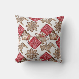 Cojín Decorativo Crea tus propias cookies y cacao rojas y de oro