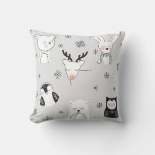Cojín Decorativo Crea tus propios animales de la Selva Gris y Blanc