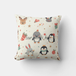 Cojín Decorativo Crea tus propios animales de Navidades Kawaii