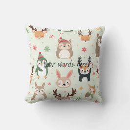 Cojín Decorativo Crea tus propios animales de Navidades verdes de K