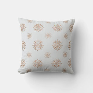 Cojín Decorativo Crea tus propios copos de nieve Gris y Oro