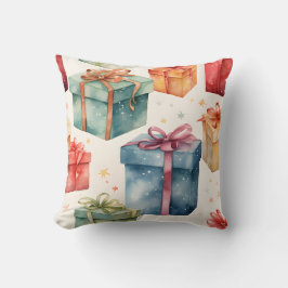 Cojín Decorativo Crea tus propios lazos y cajas navideños coloridos