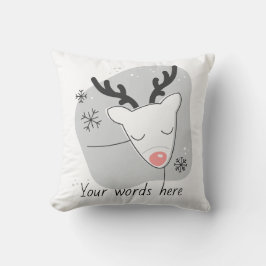 Cojín Decorativo Crea tus propios Navidades de plata de reno retro