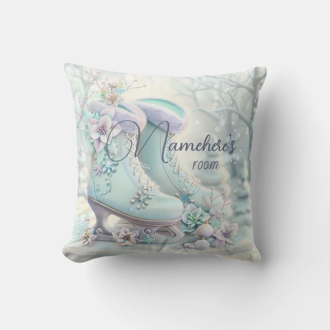 Cojín Decorativo Crea tus propios Navidades florales de hielo (Anverso)