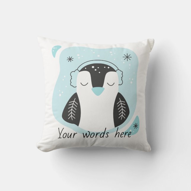 Cojín Decorativo Crea tus propios Navidades pingüinos malcriados (Anverso)