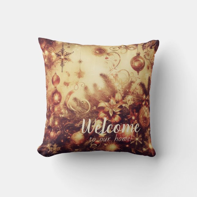 Cojín Decorativo Crea tus propios ornamentos románticos de Navidad  (Anverso)