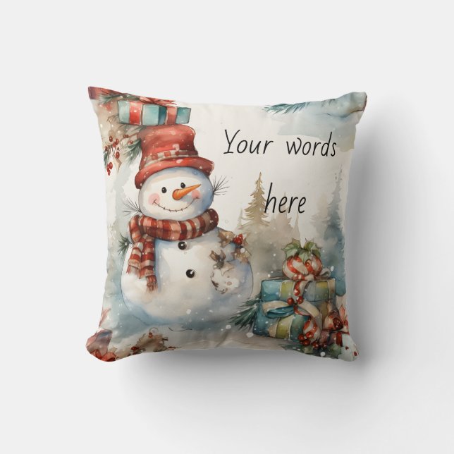 Cojín Decorativo Crea tus propios regalos para Snowman (Anverso)