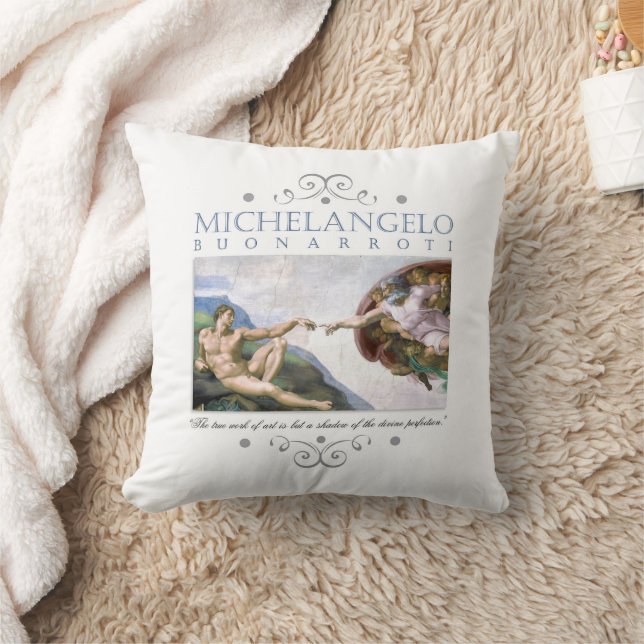Cojín Decorativo Creación de Miguel Ángel de la pintura masculina c (Manta)