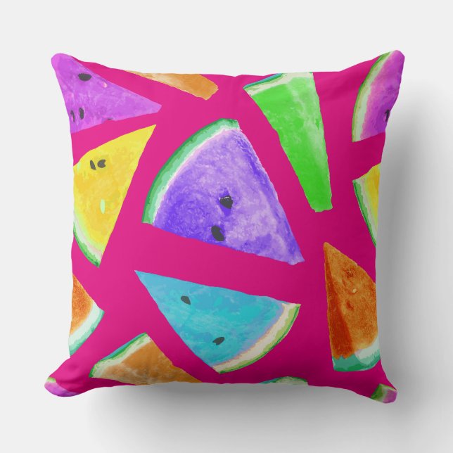 Cojín Decorativo Creación de patrones de sandía 9 (Anverso)