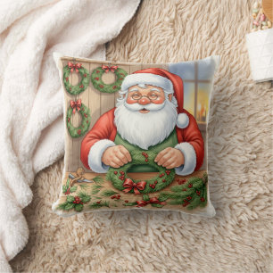 Cojín Decorativo Creador de Corona de Taller de Santa Personalizado