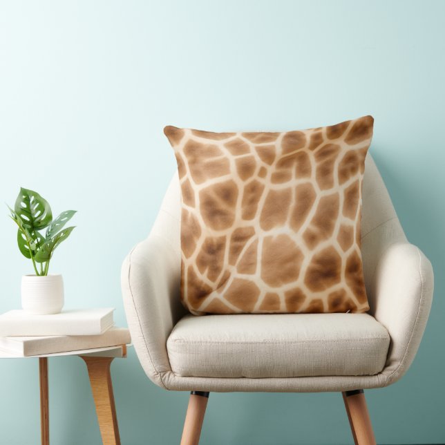 Cojín Decorativo Cream Brown Giraffe Animal Print (Silla)