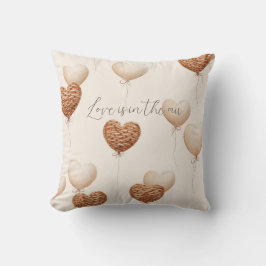 Cojín Decorativo Cream Brown Heart Balloons Love in the Air