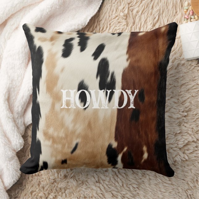 Cojín Decorativo Cream Brown Piel de vaca Howdy (Manta)