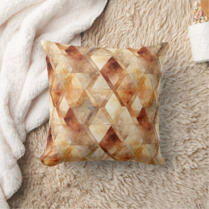 Cojín Decorativo Cream Burgundy Red Gold Triangels Navidades
