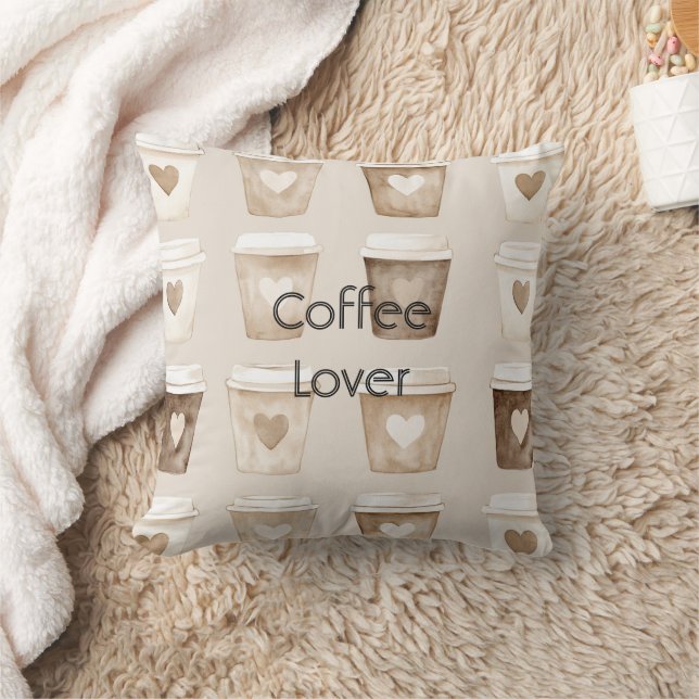 Cojín Decorativo Cream Coffee Heart Cups   (Manta)