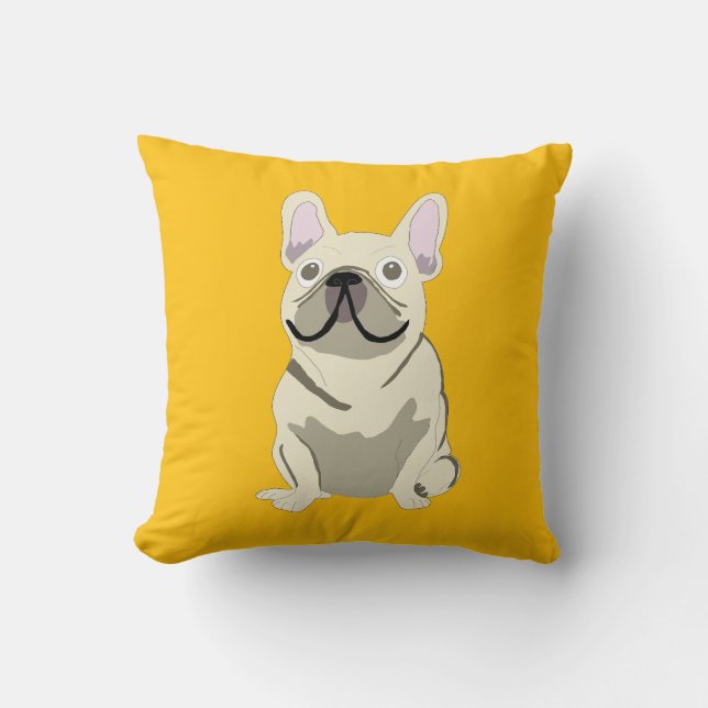 Cojín Decorativo Cream French Bulldog (Anverso)