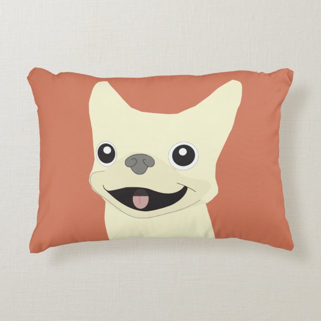 Cojín Decorativo Cream French Bulldog, Terracotta (Anverso)