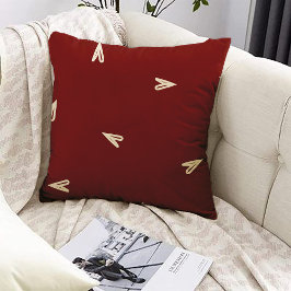 Cojín Decorativo Cream Hearts on Burgundy - Minimal Valentine 