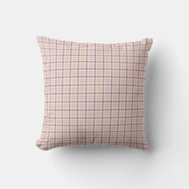 Cojín Decorativo Cream Purple Plaid Classic Pattern Retro