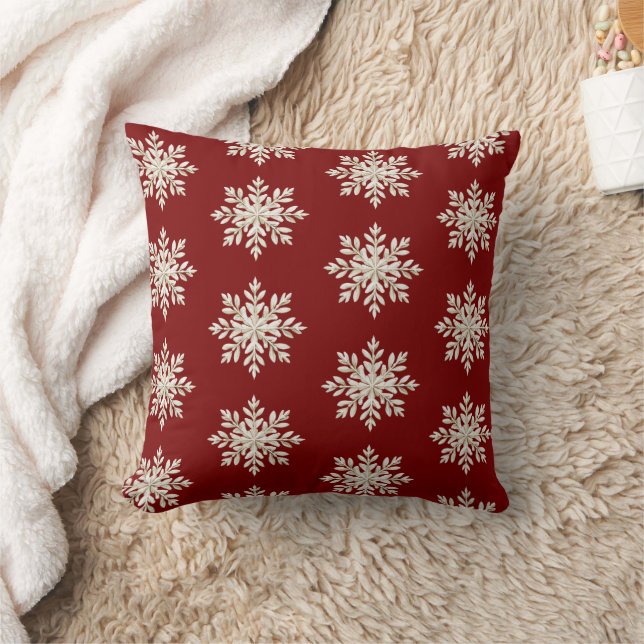 Cojín Decorativo Cream Snowflake Red Christmas (Manta)