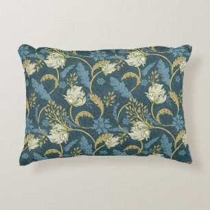 Cojín Decorativo Cream y floral Art Nouveau azul